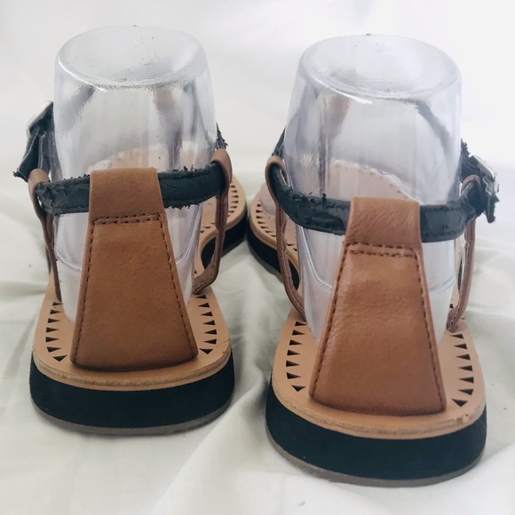 Report Footwear DIDO Threaded Multi-Color Striped Black/TanThong Boho Sandals W7 - Picture 4 of 12